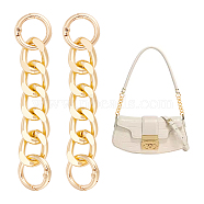 2Pcs Aluminum Curb Chain Purse Strap Extender, with Aolly Spring Gate Rings, Bag Replacement Accessories, Light Gold, 10.8x1.8x0.4cm(FIND-UN0003-04A-LG)