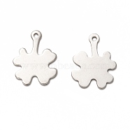 201 Stainless Steel Pendants, Laser Cut, Clover, Stainless Steel Color, 20x15.5x1mm, Hole: 1.4mm(STAS-I172-10P)