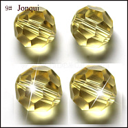 Imitation Austrian Crystal Beads, Grade AAA, Faceted(32 Facets), Round, Champagne Yellow, 10mm, Hole: 0.9~1mm(SWAR-F021-10mm-213)