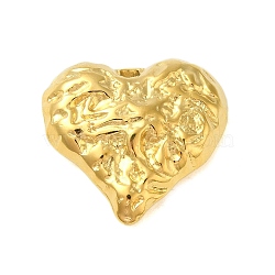 Ion Plating(IP) 304 Stainless Steel Pendants, Textured, Heart Charm, Real 18K Gold Plated, 21x22x5.5mm, Hole: 1.8mm(STAS-C104-35G)