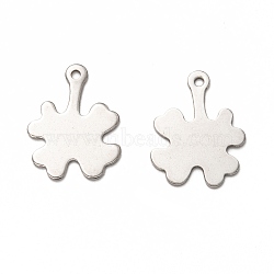 201 Stainless Steel Pendants, Laser Cut, Clover, Stainless Steel Color, 20x15.5x1mm, Hole: 1.4mm(STAS-I172-10P)
