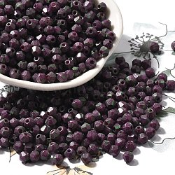 Baking Paint Glass Seed Beads, Bicone, Purple, 4.5x4mm, Hole: 1.1mm, about 6428pcs/pound(SEED-A032-02A-17)