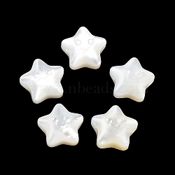 Natural White Shell Beads, Freshwater Shell, Star, Floral White, 10x10x4.5mm, Hole: 0.8mm(SHEL-M020-02A)