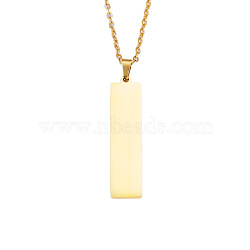 Geometric Mirror Stainless Steel Rectangle Pendant Necklaces, Cable Chain Necklaces(LQ6179-1)