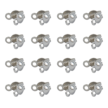 304 Stainless Steel Bead Tips, Calotte Ends, Clamshell Knot Cover, Stainless Steel Color, 5x3x2mm, Hole: 1mm, 300pcs