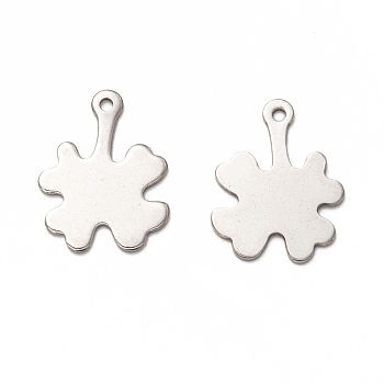 201 Stainless Steel Pendants, Laser Cut, Clover, Stainless Steel Color, 20x15.5x1mm, Hole: 1.4mm