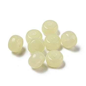Opaque Acrylic Bead, Rondelle, Pale Goldenrod, 8x5mm, Hole: 1.6mm