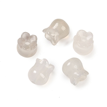 Natural White Chalcedony Beads, Flower, 10.5x9x9mm, Hole: 1.5mm