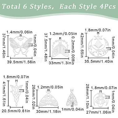 Sunnyclue 24Stk 6 Stile 201 Edelstahlanhänger(STAS-SC0008-61)-2