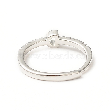 Anillo ajustable con letra inicial de circonita cúbica transparente(RJEW-C052-01P-D)-3