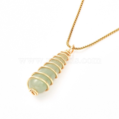 Teardrop Mixed Stone Pendant Necklace for Girl Women(NJEW-JN03683)-4