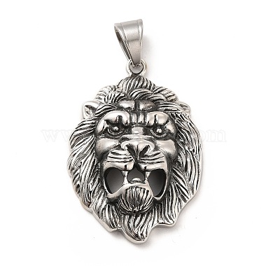 Antique Silver Lion 304 Stainless Steel Pendants