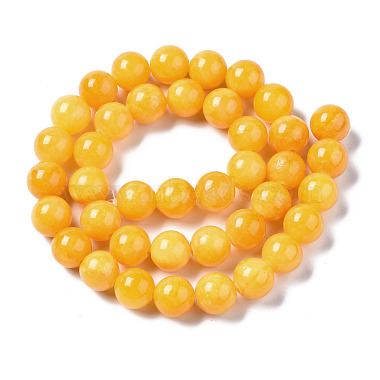 Natural Dyed Yellow Jade Gemstone Bead Strands(X-G-R271-10mm-Y07)-2