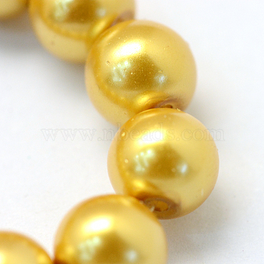 Backen gemalt pearlized Glasperlen runden Perle Stränge(HY-Q330-8mm-31)-3