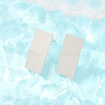 Brass Stud Earrings, Rectangle, Lead Free & Cadmium Free, Long-Lasting Plated, Rack Plating, Platinum, 17.5x8.5mm(EJEW-G471-27A-P)