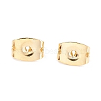 Rack Plating Brass Friction Ear Nuts, Long-Lasting Plated, Real 18K Gold Plated, 6x4x3.5mm, Hole: 1mm(X-KK-F829-07GA)
