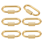 6Pcs 304 Stainless Steel Locking Carabiner, Oval, Real 18K Gold Plated, 21x10x2mm(STAS-ME0003-71)