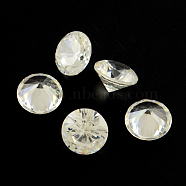 Diamond Shaped Cubic Zirconia Pointed Back Cabochons, Faceted, Clear, 16mm(ZIRC-R004-16mm-01)