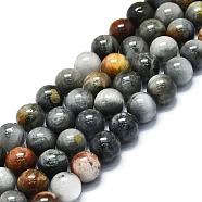 Natural Eagle Eye Stone Beads Strands, Round, 10~11mm, Hole: 1mm, about 37~39pcs/strand, 15.35''~15.75''(39~40cm)(G-K245-A09-05)