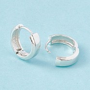 Brass Hinged Hoop Earrings for Women, Cadmium Free & Lead Free, Long-Lasting Plated, 925 Sterling Silver Plated, 13.5x14.5x4.5mm, Pin: 1mm(KK-A172-26S)