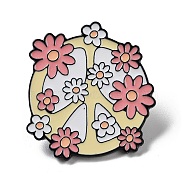 Love & Peace Theme Alloy Enamel Pin Brooch, for Backpack Clothes, Peace Sign, 27x28.5x1.5mm(JEWB-E035-01EB-02)