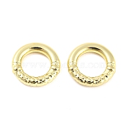 Rack Plating Alloy Linking Rings, Cadmium Free & Nickel Free & Lead Free, Half Textured Round Ring, Golden, 13x3mm, Inner Diameter: 8mm(PALLOY-D023-22A-G)
