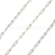 925 Sterling Silver Paperclip Chains, Soldered, without Spool/Card Paper, Silver, 3.5x1.5x0.3mm(STER-P064-02P)