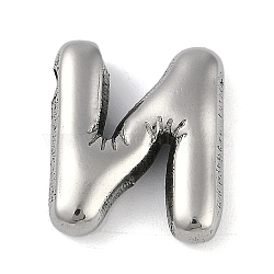 Anti-Tarnish 304 Stainless Steel Pendants, Letter N, 17.5x15.5x5mm, Hole: 2mm(STAS-K256-25N-P)