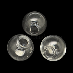 Round Handmade Blown Glass Globe Ball Bottles, for Glass Vial Pendants Making, Clear, 14mm, Hole: 4mm(X-BLOW-R002-14mm)