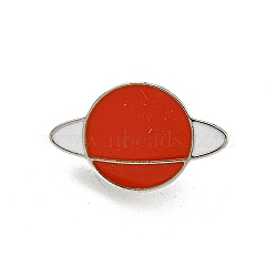 Alloy Brooches, Enamel Pins, for Backpack Cloth, Planet, 15x19.5x2mm(JEWB-M038-01E)