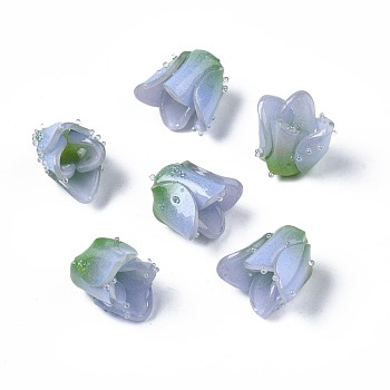 Plastic Beads, Flower, Light Steel Blue, 13~15x13.5~15x13.5~15mm, Hole: 0.8mm