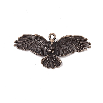 Tibetan style Alloy Pendants, Eagle Charm, Antique Bronze, 25x55x7mm, Hole: 2mm