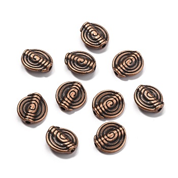 Tibet Red Copper Metal Beads, Lead Free & Cadmium Free, 11.5x4mm, Hole: 1.5mm