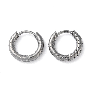 Non-Tarnish 304 Stainless Steel Huggie Hoop Earrings, Stainless Steel Color, 12x13x2.5mm