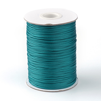 Korean Waxed Polyester Cord, Dark Cyan, 1mm, about 85yards/roll