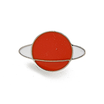 Alloy Brooches, Enamel Pins, for Backpack Cloth, Planet, 15x19.5x2mm