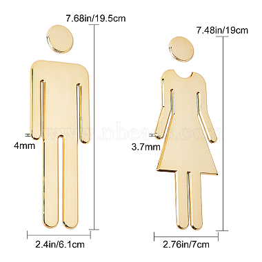 Badezimmer-Schilderaufkleber für Männer und Frauen mit Bauchmuskeln(DIY-WH0181-20A)-2