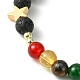 Natural & Synthetic Mixed Gemstone Chakra Theme Bracelet(BJEW-JB09806)-4
