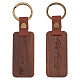 2Pcs 2 Styles Word His Only/His Queen Engraved Wooden with Leather Keychain(WOOD-GF0001-81)-1