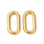 Ion Plating(IP) 304 Stainless Steel Linking Rings, Oval, Real 18K Gold Plated, 19x10x2.5mm, Inner Diameter: 14x5mm(STAS-L268-034G)