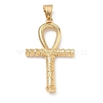 304 Stainless Steel Big Pendants, Ankh Cross Charms, Ion Plating(IP), Long-Lasting Plated, Golden, 56.5x34.5x6.7mm, Hole: 7x8.3mm(SA-CBA29A1-03G)