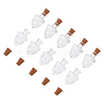 10Pcs Clear Glass Wishing Bottles, Bead Containers, with 10Pcs Cork Stopper, Acorn, 2.7~2.8x1.7~1.85cm, Hole: 6mm(AJEW-TA0002-85C)