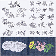PVA Water-soluble Embroidery Aid Drawing Sketch, Flower, 297x210mmm, 2pcs/set(DIY-WH0514-019)