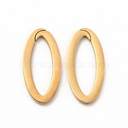 Ion Plating(IP) 304 Stainless Steel Linking Rings, Open Ring, Oval, Real 14K Gold Plated, 12x5x0.5mm, Inner Diameter: 9x3mm(STAS-E185-20G)