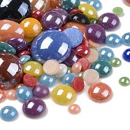 Pearlized Plated Opaque Glass Cabochons, Half Round/Dome Mosaic Tiles, Mixed Color, 3~14x1~5.5mm(PORC-MSMC003-06)