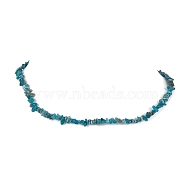 Natural Apatite Chip Beaded Necklace, Golden, 15.94~15.98 inch(40.5~40.6cm)(NJEW-JN04616-15)