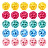 50Pcs 5 Colors Rubberized Style Acrylic Beads, Berry Beads, Combined Beads, Round, Mixed Color, 12x11.5mm, Hole: 1.6mm, 10pcs/color(SACR-TA0001-32)