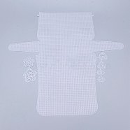 Plastic Mesh Canvas Sheets, for Embroidery, Acrylic Yarn Crafting, Knit and Crochet Projects, Flower & Heart & Leaf, White, 42.2x46.3x0.15cm, Hole: 2x2mm, Leaf: 29.5x20x1.2mm, Heart: 32x33x1.2mm, Flowers: 51x52x1.2mm and 43x44x1.2mm(DIY-M007-02)