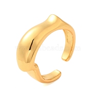 304 Stainless Steel Open Cuff Rings, Jewely for Women, Real 18K Gold Plated, None, US Size 9(18.9mm)(RJEW-K261-01E-G)