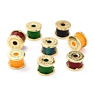 Opaque Resin Beads, with Golden Tone Alloy Findings, Bobbin Shape with Word Forever Romantic, Mixed Color, 16.5x12mm, Hole: 4.5mm(PALLOY-C157-09)